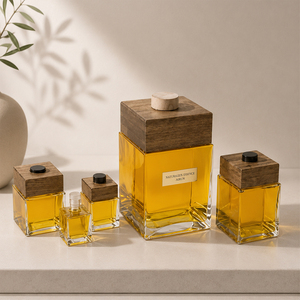 Aikun – Coffret Cadeau Diffuseur à Bâtonnets en Verre Ambré avec Bouchon en Bois, Grande Capacité, Plusieurs Tailles, pour Maison, Hôtel, Spa – Arôme Longue Durée – Vente en Gros - Product Image 3