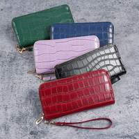 Harga Pabrik Dompet Wanita Baru Motif Kulit Buaya Tas Kartu Clutch Multifungsi Dompet Koin Resleting