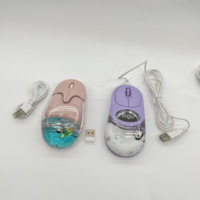 Souris de bureau créative en plastique, ornements, cadeaux, souris liquide intelligente sans fil avec animaux flottants variés