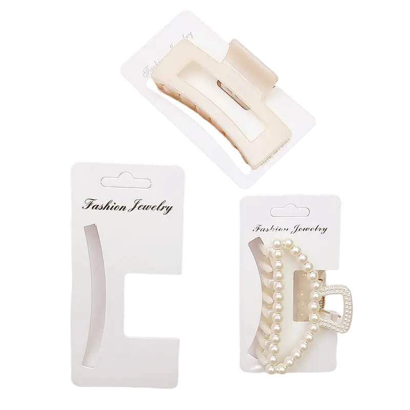 Custom Packaging Hairpin Clamp Display Claws Hair Clips Holder with Logo Printing for Women