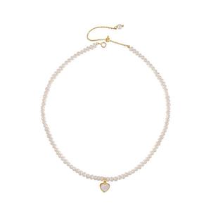 Ensemble collier, bracelet et boucles d'oreilles en perles d'eau douce naturelles en forme de cœur de pêche, coquille de papillon blanc, bijoux fins, cadeau pour petite amie - Product Image 5