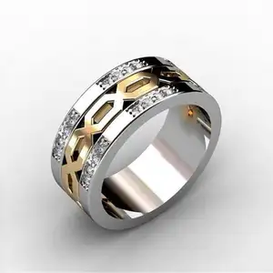 2023 New Accessories Fashion Stainless Steel Gold Plated Inlaid Rhinestone Roman Numerals Jewelry Rings Wedding
