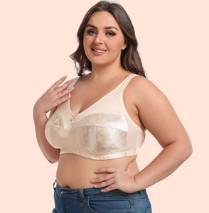 <span class=keywords><strong>Soutien</strong></span>-<span class=keywords><strong>gorge</strong></span> ultra-mince sans fil à gros seins-Aile latérale en dentelle transparente élargie et push-up et broderie et bretelles réglables et grande <span class=keywords><strong>taille</strong></span> - Product Image 2