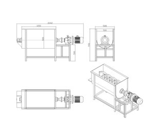 Mélangeur à ruban industriel en U pour poudre de sel, machine de mélange de poudre de <span class=keywords><strong>glucose</strong></span> et de maltose 1000L 3000L - Product Image 4