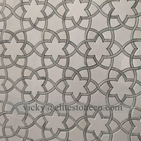 Vente en gros Prix bon marché Or rond avec marbre blanc Pierre fleur Design Mosaïque Carreaux