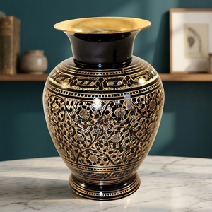 Europe Style Brass Tabletop <b>Vase</b> with Bidri Nakkashi - Product Image 3
