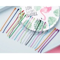100 pièces/paquet, 14 couleurs, 10 cm de longueur, 2,4 mm de diamètre, chaîne à billes ronde, convient pour porte-clés/poupées/étiquettes, connecteur pour étiquette de main, fabrication de colliers de bijoux DIY