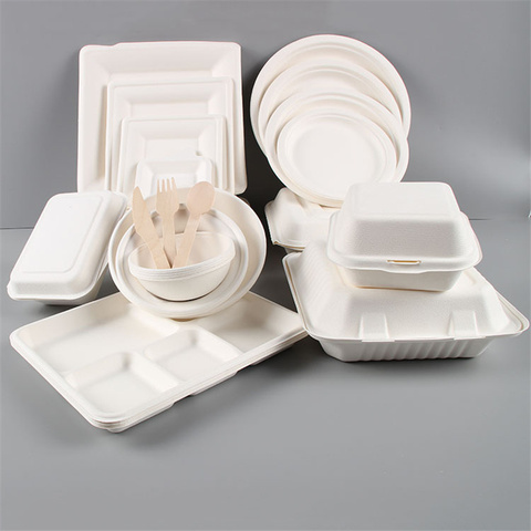 Cornstarch Sugarcane Bagasse Biodegradable Food Containers Wholesale
