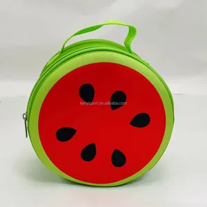 Kustom bentuk neoprene bulat drum tas makan siang buah desain lucu terisolasi anak pendingin tas dapat digunakan kembali kue pendingin casserole tas