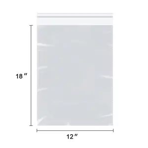 12" X 18" Clear Resealable Plastic Bag Tshirts Self-Sealing OPP Poly Bags for Packaging