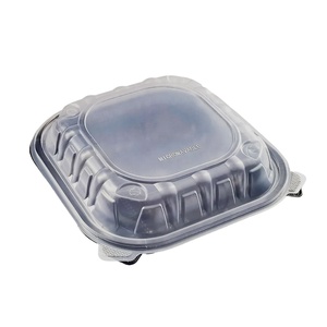 Lonchera Desechable Ecológica Moderna y Minimalista de 9*9 Pulgadas, Contenedor de Plástico PP para Llevar de 1-2 <span class=keywords><strong>Litros</strong></span> de Capacidad - Product Image 1
