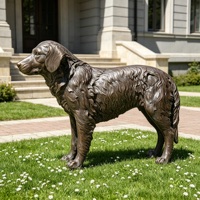 Estatua Personalizada TREVI Grandeur Nature Chien en Bronce |   Estatua Realista de Pareja de Perros para Decoración de Jardín, Chateaux y Villas
