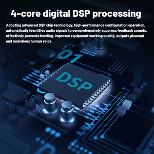 Suppresseur de réflexion numérique DSP professionnel 6 canaux, anti-sifflement, pour micro <span class=keywords><strong>sans</strong></span> <span class=keywords><strong>fil</strong></span> de scène d'église. - Product Image 5