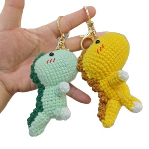 Lote de llaveros colgantes de muñecos de dinosaurio de ganchillo hechos a mano con hilo, <span class=keywords><strong>mini</strong></span>, bonitos, de amigurumi, con forma de animal de juguete - Product Image 1