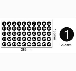 Autocollants numérotés imperméables autocollants, revêtement brillant, diamètre du cœur 1, matériau papier, utilisation artisanale, personnalisable, modèle BENSE 301202 - Product Image 5