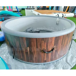 Outdoor Inflatable Spa Pool 4 Person And Massage Hot Tub With Pump In Square Shape