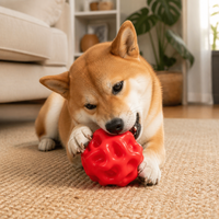 Balle distributrice de friandises pour chien, moderne, écologique, petite, irrégulière, en TPE, jouet interactif anti-fuite pour animaux, résistant aux morsures, jouet à mâcher pour les dents.