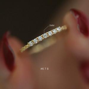 CANNER 925 <b>Sterling</b> <b>Silver</b> Simple <b>Stacked</b> <b>Rings</b> Pave Zircon Women Luxury Vintage Engagement Wedding Party <b>Rings</b> 18K Gold Jewelry - Product Image 2