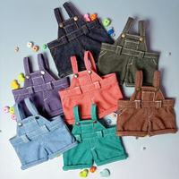 Vêtements pour poupées de la série Baby Fantasy : Sacs en tissu Rab, Combinaison en jean, Pendentif en vinyle, Bretelles de couleur unie remplaçables, Maille, 0-24 mois