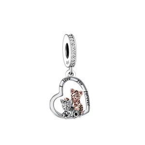 Fit Original Brand Charm Bracelet 925 Sterling Silver Couple Tiger I Love You Forever Bead For Women Jewelry Making 2023