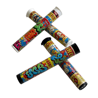 Tube à cigares pré-roulé personnalisé 98 109 116 mm avec couvercle pop-top, emballage en plastique à l'épreuve des enfants, avec insert en papier, autocollant en forme de cône