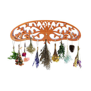 Séchoir à herbes suspendu-Décor arbre de vie pour cuisine, <span class=keywords><strong>jardin</strong></span>, support de séchage de plantes en bois rustique, décoration d'art mural - Product Image 1