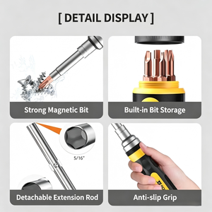19 In 1 Ratchet <b>Screwdriver</b> <b>Set</b> Phillips Flathead Anti Slip Handle Diy Tool - Product Image 4