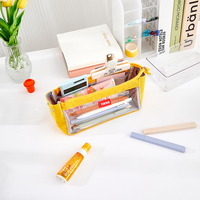 Sac à crayons en TPU, pochette à fermeture éclair pour étudiants, Transparent, étanche, plastique Oxford, boîte de rangement, étui à stylos Mini