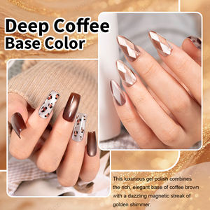 Bozlin Bruine Cat Eye Gel Nagellak Hema Tpo Gratis 15Ml Cat Eye Gel Polish Groothandel Koffie Serie Magnetische Uv Gel Polish - Product Image 5