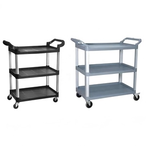 Carrello di Servizio Professionale a 3 Ripiani in Plastica, Robusto, con Ruote, per Ristoranti, Hotel, Ospedali, Cucine, Stoccaggio Baiyun - Product Image 1