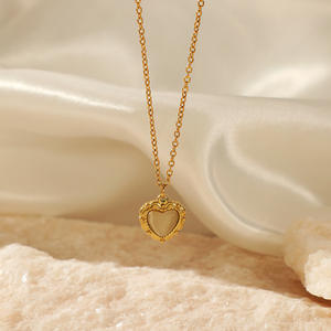 Kalung <span class=keywords><strong>Opal</strong></span> Hati Indah baja tahan karat trendi desain sederhana kalung perhiasan berkelas - Product Image 2