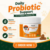 Pevet Probiotic Soft Chews pour chiens - Santé digestive longue durée et soutien contre les allergies saisonnières - Compléments alimentaires pour la santé digestive
