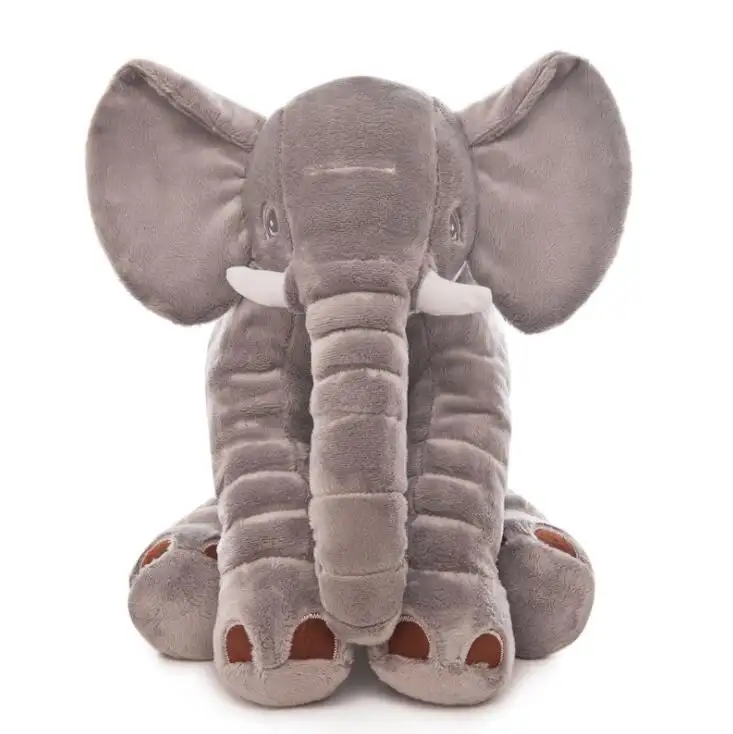 Custom 40cm 60cm 80cm soft lovely gray elephant pillow stuffed animal plush toy for baby