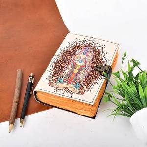 Custom Genuine Leather Journal Notebook <b>A5</b> Vintage <b>Diary</b> with Deckle Edge Handmade Paper Leather Planner Writing Sketchbook - Product Image 1