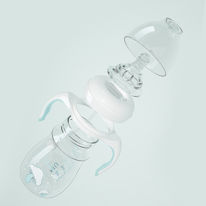 Baode Baby Bottle Wide Caliber Large Gourd Shaped Glass 0-12 Months - Product Image 2
