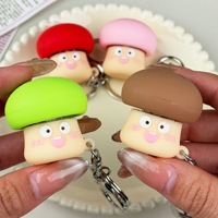 Gantungan Kunci Mini Mushroom Button Clicker, Mainan Penghilang Stres, Gantungan Kunci Dekompresi