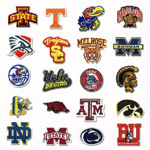 Individuelle College-Patches im Amerikanischen Sport- und NCAA-Thema, Gestickte Universitäts-Aufnäher zum Aufbügeln für Mützen - Product Image 1