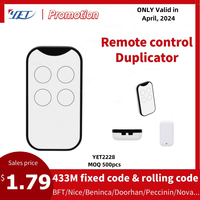 YET2228 2024 nouvelle arrivée 433M 4 boutons garage sans fil télécommande universelle