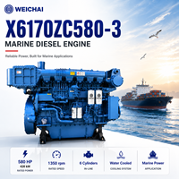 Mesin Diesel Kelautan SCDC WEICHAI Seri 6170 X6170ZC580-3 Mesin Turbocharged 6 Silinder untuk Kapal Kargo dan Kapal Transportasi