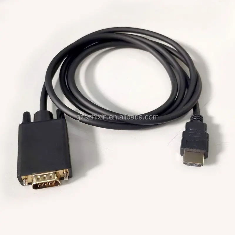 Zwart 1.5M Pc Hd Mannelijk Naar Vga Mannelijke Adapter Converter Hd Naar Vga Kabel