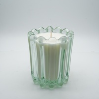 Bougie artisanale en verre transparent avec trois couleurs, contenants en verre recyclables, bougie personnalisée pour la décoration de fête et de la maison