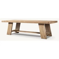 Table à manger extensible personnalisable en bois de style campagnard américain RH avec chaises – Mobilier de maison pour usage professionnel et de conférence