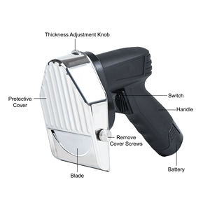 Cuchillo Eléctrico Recargable para Cortar Doner Kebab, Cuchilla de Acero Inoxidable, Ajustable de 0-8 mm, 80 W, Cuchilla de 100 mm - Product Image 4