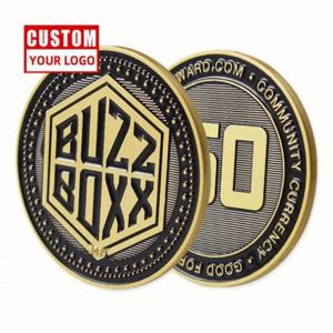 Moneda de desafío personalizada de cobre y latón, en bruto, con estampado metálico pulido en caliente - Product Image 1