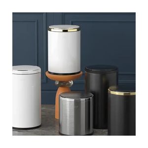 Cubo de basura redondo de lujo de alta calidad para el hogar inteligente sin contacto cubos de basura automático pañal de bebé <span class=keywords><strong>canan</strong></span> de basura de acero inoxidable - Product Image 5