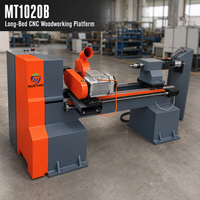Mesin Bubut Kayu CNC Mustang MT1020B Mesin Pembuat Tongkat Baseball MT1020B untuk Pabrik Tongkat, Bengkel Peralatan Olahraga CE