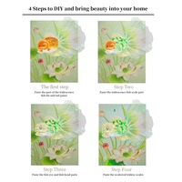 Peinture 3D originale transfrontalière de la marque STAR, motif fleurs et ruisseau de poissons, art sur toile fait main, impression UV, finition imperméable de haute qualité