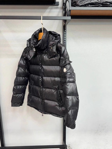 Mantel berkerudung tahan air hitam bergaya klasik Mongolia kelas atas dengan NFC, nyaman dan hangat dengan bulu angsa putih. - Product Image 4