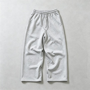 <span class=keywords><strong>Pantaloni</strong></span> da Uomo Oversize in Cotone Pesante con Logo Personalizzato, Casual con Coulisse, Gamba Larga, in French Terry, Stile Baggy - Product Image 2