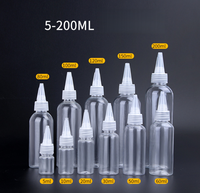 Bouteille de colle à l'huile en plastique PET transparent capacité de 30ml/50ml/100ml mat plat pointu bouche bouchon bec presser vide vente en gros